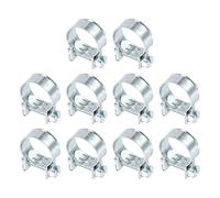 sourcing map 10pcs Fuel Injection Hose Clamp 16-18mm Adjustable Zinc Plated Steel Mini Gas Line Hose Clamp for Automotive Agriculture Plumbing Diesel Petrol Pipe