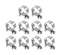 sourcing map 10pcs Fuel Injection Hose Clamp 17-19mm Adjustable 304 Stainless Steel Mini Gas Line Hose Clamp for Automotive Agriculture Plumbing Diesel Petrol Pipe