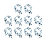 sourcing map 10pcs Fuel Injection Hose Clamp 17-19mm Adjustable Zinc Plated Steel Mini Gas Line Hose Clamp for Automotive Agriculture Plumbing Diesel Petrol Pipe