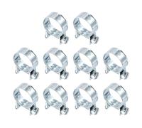 sourcing map 10pcs Fuel Injection Hose Clamp 18-20mm Adjustable Zinc Plated Steel Mini Gas Line Hose Clamp for Automotive Agriculture Plumbing Diesel Petrol Pipe