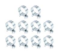 sourcing map 10pcs Fuel Injection Hose Clamp 19-21mm Adjustable Zinc Plated Steel Mini Gas Line Hose Clamp for Automotive Agriculture Plumbing Diesel Petrol Pipe