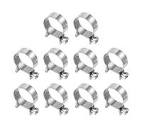 sourcing map 10pcs Fuel Injection Hose Clamp 20-22mm Adjustable 304 Stainless Steel Mini Gas Line Hose Clamp for Automotive Agriculture Plumbing Diesel Petrol Pipe