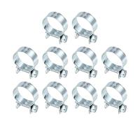 sourcing map 10pcs Fuel Injection Hose Clamp 20-22mm Adjustable Zinc Plated Steel Mini Gas Line Hose Clamp for Automotive Agriculture Plumbing Diesel Petrol Pipe