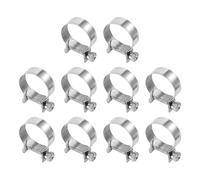 sourcing map 10pcs Fuel Injection Hose Clamp 21-23mm Adjustable 304 Stainless Steel Mini Gas Line Hose Clamp for Automotive Agriculture Plumbing Diesel Petrol Pipe