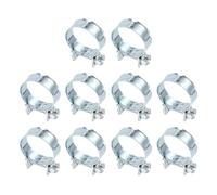 sourcing map 10pcs Fuel Injection Hose Clamp 21-23mm Adjustable Zinc Plated Steel Mini Gas Line Hose Clamp for Automotive Agriculture Plumbing Diesel Petrol Pipe