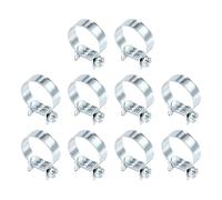 sourcing map 10pcs Fuel Injection Hose Clamp 23-25mm Adjustable Zinc Plated Steel Mini Gas Line Hose Clamp for Automotive Agriculture Plumbing Diesel Petrol Pipe