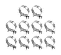 sourcing map 10pcs Fuel Injection Hose Clamp 24-26mm Adjustable 304 Stainless Steel Mini Gas Line Hose Clamp for Automotive Agriculture Plumbing Diesel Petrol Pipe