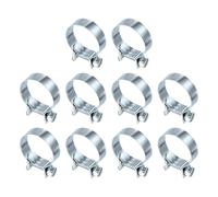 sourcing map 10pcs Fuel Injection Hose Clamp 24-26mm Adjustable Zinc Plated Steel Mini Gas Line Hose Clamp for Automotive Agriculture Plumbing Diesel Petrol Pipe