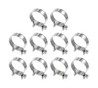 sourcing map 10pcs Fuel Injection Hose Clamp 25-27mm Adjustable 304 Stainless Steel Mini Gas Line Hose Clamp for Automotive Agriculture Plumbing Diesel Petrol Pipe