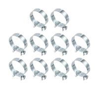 sourcing map 10pcs Fuel Injection Hose Clamp 27-29mm Adjustable Zinc Plated Steel Mini Gas Line Hose Clamp for Automotive Agriculture Plumbing Diesel Petrol Pipe