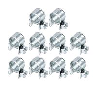 sourcing map 10pcs Fuel Injection Hose Clamp 9-11mm Adjustable Zinc Plated Steel Mini Gas Line Hose Clamp for Automotive Agriculture Plumbing Diesel Petrol Pipe