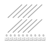 sourcing map 10Pcs Fully Threaded Rod, M3 x 60mm 304 Stainless Steel Fully Threaded Studs with Nuts and Washers for Clamps, Hangers and U-Bolts, Silver