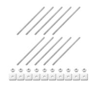 sourcing map 10Pcs Fully Threaded Rod, M3 x 70mm 304 Stainless Steel Fully Threaded Studs with Nuts and Washers for Clamps, Hangers and U-Bolts, Silver