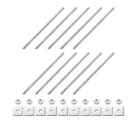 sourcing map 10Pcs Fully Threaded Rod, M3 x 75mm 304 Stainless Steel Fully Threaded Studs with Nuts and Washers for Clamps, Hangers and U-Bolts, Silver