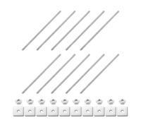 sourcing map 10Pcs Fully Threaded Rod, M3 x 90mm 304 Stainless Steel Fully Threaded Studs with Nuts and Washers for Clamps, Hangers and U-Bolts, Silver