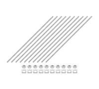 sourcing map 10Pcs Fully Threaded Rod, M4-0.7 Thread Pitch 200mm Length Stainless Steel Right Hand Fully Threaded Studs with Nuts and Washers for Clamps, Hangers and U-Bolts