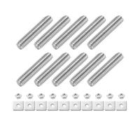 sourcing map 10Pcs Fully Threaded Rod, M4 x 20mm 304 Stainless Steel Silver