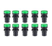 sourcing map 10Pcs Green Indicator Light AC/DC 24V, 22mm Panel Mount, for Electrical Control Panel, HVAC, DIY Projects