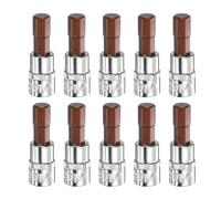 sourcing map 10pcs H7 Hex Bit Socket 1/4" Square Drive Metric S2 & CR-V Steel Socket Ratchet Wrench Bits, Silver Red