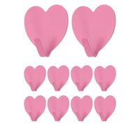 sourcing map 10Pcs Heart Shaped Decorative Wall Hooks, Metal Self Adhesive Towel Hook Heavy Duty Sticky Wall Hangers for Bathroom, Kitchen, Home and Office Hanging Keys, Coats, Rose Red