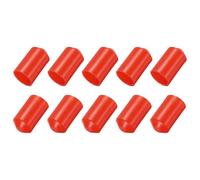sourcing map 10Pcs Heat Shrink End Cap 25mm ID x 40mm l 1.5:1 Ratio Heat Shrink Tubing Caps Lined Sealed Waterproof Adhesive for Electrical Wire Cable, Red