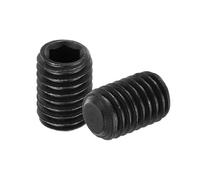sourcing map 10Pcs Hex Socket Grub Screw, M8x12mm 304 Stainless Steel Head Socket Set Screws Flat Point Grub Bolt for Door Handles, Light Fixture Repair, Black