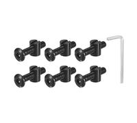 sourcing map 10Pcs Hex Socket Head Screws Bolts Barrel Nuts, M6 x 35mm Socket Furniture Bed Bolt Barrel Nuts with Wrench for Chairs Cots, Black
