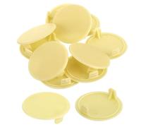 sourcing map 10Pcs Hinge Hole Covers, 35mm(1-3/8") Dia Plastic Concealed Hole Cover Round Flush Type Caps for Furniture Cabinet Cupboard, Beige