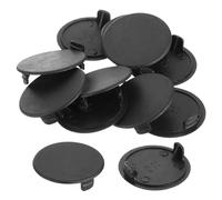 sourcing map 10Pcs Hinge Hole Covers, 35mm(1-3/8") Dia Plastic Concealed Hole Cover Round Flush Type Caps for Furniture Cabinet Cupboard, Black