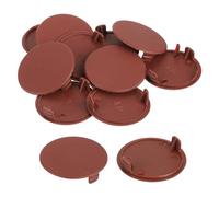sourcing map 10Pcs Hinge Hole Covers, 40mm(1-9/16") Dia Plastic Concealed Hole Cover Round Flush Type Caps for Furniture Cabinet Cupboard, Red Brown