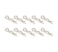 sourcing map 10Pcs Hitch Pin Clip, 6x130mm Zinc-Plated Spring Steel Retaining R Clip Retaining Wire Hair Pins Cotter Pin Assortment Kit Clips for Trailer Tractors Mower Carts Truck, Gold