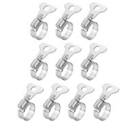 sourcing map 10pcs Hose Clamps 13-19mm(0.5"-0.7") Adjustable 304 Stainless Steel Worm Gear Hose Clips Assortment Kit for Plumbing Dryer Vent Automotive Dust Collector