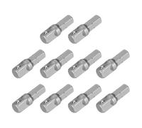 sourcing map 10pcs Impact Socket Adapter 1/4" Square Drive 1/4" Hex Shank 1" Long Extension Bit for Axle Nut Driver Drill Socket Sets