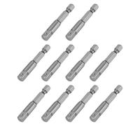 sourcing map 10pcs Impact Socket Adapter 1/4" Square Drive 1/4" Hex Shank 2" Long Extension Bit for Axle Nut Driver Drill Socket Sets