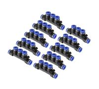 sourcing map 10pcs Inline Manifold Union Fitting 4mm(5/32") OD 5 Ways Plastic Pneumatic Push to Connect Tube Fittings Push Lock Quick Release Connectors