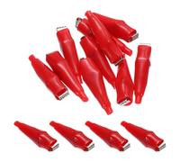 sourcing map 10pcs Insulated Alligator Clips 42.5mm 5A Electrical Test Spring Clamps Crocodile Clamps for Multimeter Laboratory Electric Battery Testing Cable Lead Clip, Red