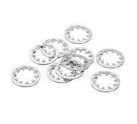 sourcing map 10Pcs Internal Tooth Washers, 3/8-Inch Stainless Steel Internal Serrated Washer for Mechanical Equipment Fasteners, Silver Tone