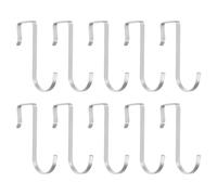 sourcing map 10Pcs J-Shaped Hook, Hanging Sink Grid Hooks Fit 20mm OD for Hanging, Drying, Kitchen Spoon Hanger Supermarket, Silver