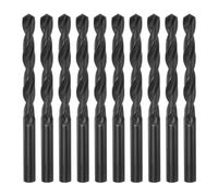 sourcing map 10pcs Jobber Drill Bits 10mm (25/64") Nitride Coated High Speed Steel (HSS) 4341 Twist Drill Bits for Stainless Steel Copper Aluminum Alloy Metal Wood Plastic, Black