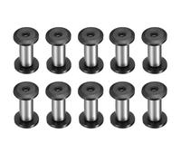 sourcing map 10pcs Knife Handle Screws 5 x 16mm M4 Torx Sink Head Stainless Steel Pocket Knife Pivot Pin Folding Knives Bolts Fasteners for Blade Fixing, Black/Silver