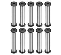 sourcing map 10pcs Knife Handle Screws 6 x 40mm M4 Torx Sink Head Stainless Steel Pocket Knife Pivot Pin Folding Knives Bolts Fasteners for Blade Fixing, Black/Silver