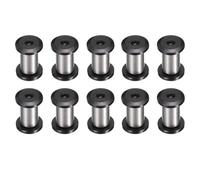 sourcing map 10pcs Knife Handle Screws 6 x 9mm M4 Torx Sink Head Stainless Steel Pocket Knife Pivot Pin Folding Knives Bolts Fasteners for Blade Fixing, Black/Silver