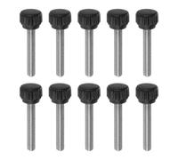 sourcing map 10pcs Knurled Clamping Knobs Thumb Screws M5 x 30mm Metric Male Thread 13mm Matte Plastic Head 304 Stainless Steel Stud Hand Threaded Knob Thumbscrew Handle, Black