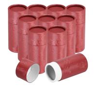 sourcing map 10pcs Kraft Paperboard Tubes, 10ml Empty Round Cardboard Box Gift Packing Box Tube Container for Essential Oil Bottle Packaging Crafts Pencils Tea Caddy Coffee Cosmetic, Red