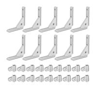 sourcing map 10Pcs l Shape Corner Bracket, t Slot Inside Joint Angle Hardware Aluminum Alloy Panel Mount Connector for 2020 Series Aluminum Extrusion Profile, Silver