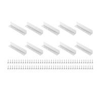sourcing map 10Pcs L-Shaped Brackets Corner Brace, 0.98"x0.98"x5.51" Corner Bracket Shelf Bracket Right Angle Brackets for Wood Shelves Furniture (25x25x140mm, White)