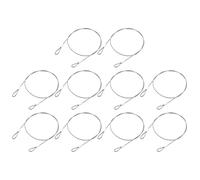 sourcing map 10Pcs Lanyard Cable, 50cmx1.5mm Stainless Steel Wire Cable with Vinyl Coated Loops Security Steel Cable for Connect Furniture Outdoor Travel, Silver