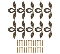 sourcing map 10Pcs Leafy Drawer Pull, 4" Vintage Style Dresser Pull Knob Handles Hardware for Wardrobe Cupboard Closets Bookcase Furniture Decoration, Bronze