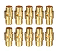sourcing map 10pcs Leather Cord End Clasp 5mm Hole Magnetic Cord End Caps Closures Leather Bracelet Buckle for Jewelry Making DIY Supplies Crafts, Gold Tone