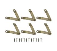 sourcing map 10pcs Lid Folding Support Hinges, Lid Stay Hinge with 20pcs Screws for Furniture Wooden Boxes Jewelry Case Chest Cabinet, Bronze (Folded Length 2.2"/55mm, Plate Width 0.4"/10mm)